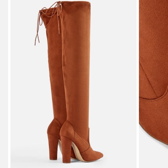 JustFab Faux Suede, Stretch Over The Knee Boot **IN BLACK** (Size 8) - Picture 2 of 6